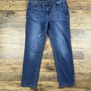 Judy Blue Jeans Womens 30 Blue Relaxed Fit Skinny Mid Rise Stretch Dark Wash